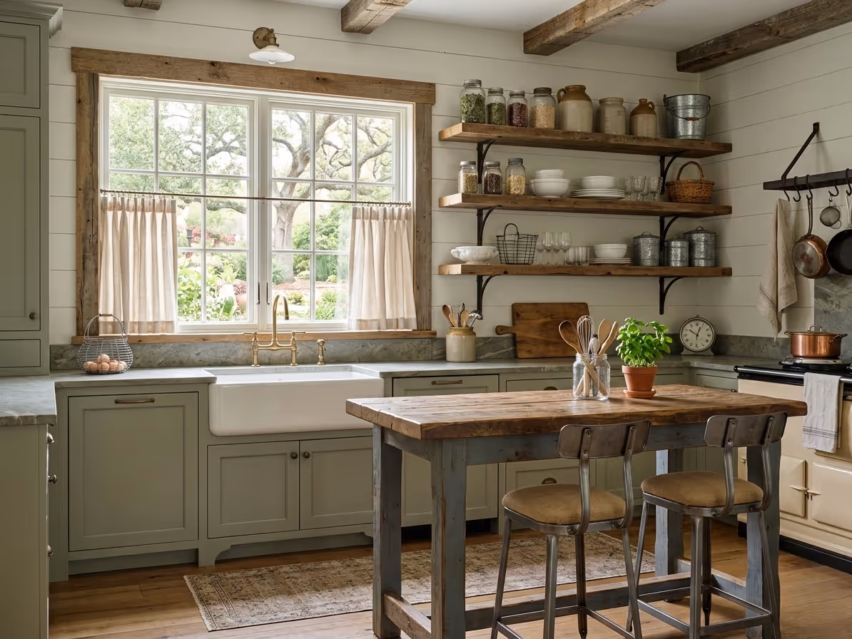 Farmhouse Interior Design - The Country Kitchen | Clara AI