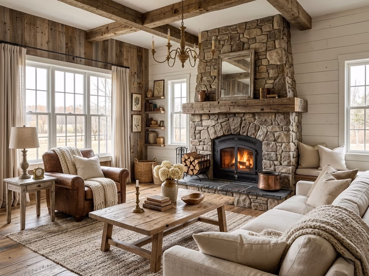 Farmhouse Interior Design - The Rustic Living | Clara AI