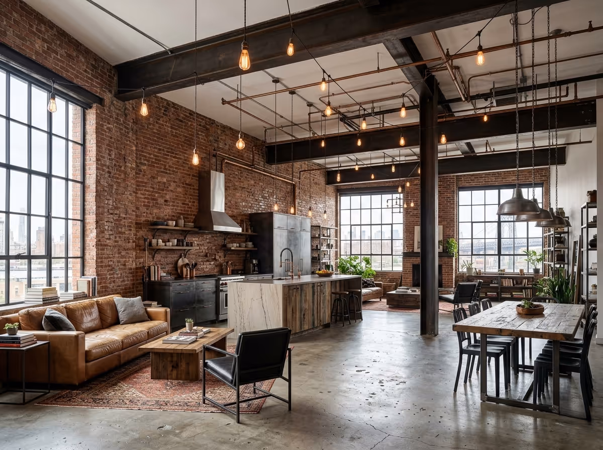 Industrial Interior Design - The Brooklyn Loft | Clara AI