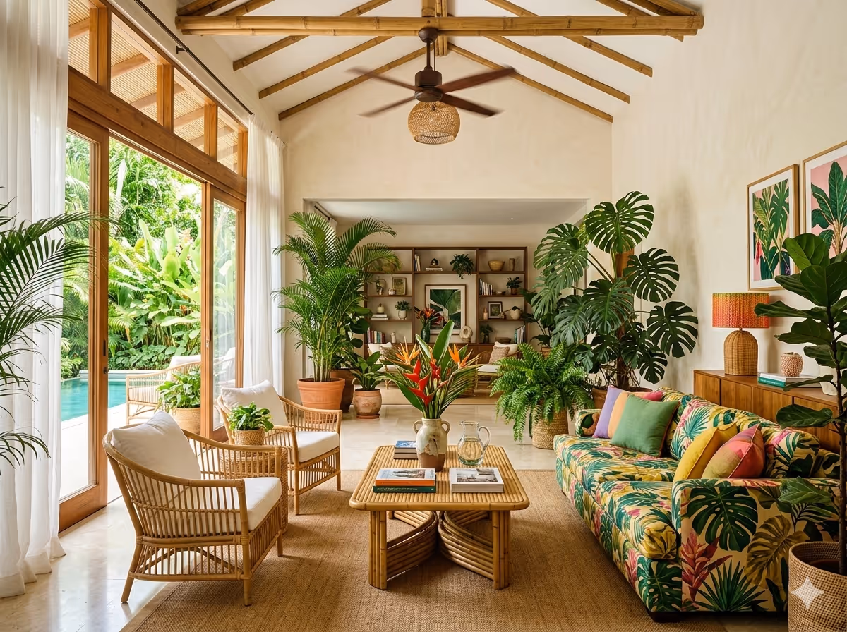 Tropical Interior Design - The Tropical Oasis | Clara AI