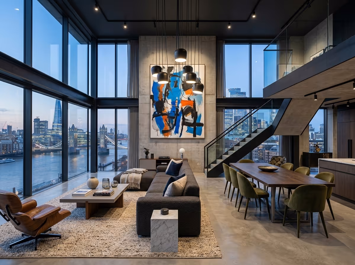 Urban Modern Interior Design - The City Penthouse | Clara AI